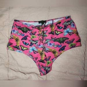 Lace Up High Waist Butterfly Festival Rave Bottoms Size Large